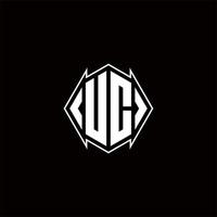 UC Logo monogram with shield shape designs template vector