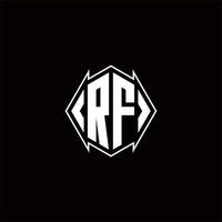 rf logo monograma con proteger forma diseños modelo vector