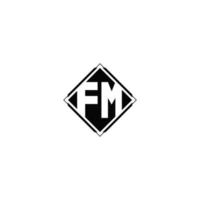 Monogram logo design with diamond square shape vector