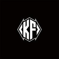 kf logo monograma con proteger forma diseños modelo vector