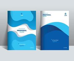 Blue Modern Business Proposal cover Design Template adept for multipurpose Projects vector