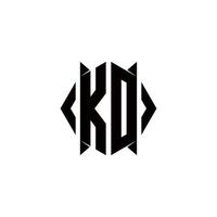 KD Logo monogram with shield shape designs template vector