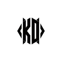 KD Logo monogram with shield shape designs template vector