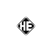 Monogram logo design with diamond square shape vector