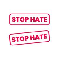 Stop hate red icon label sign design vector