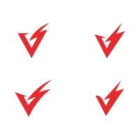 V Letter Lightning Logo Template vector