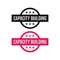 Capacity building training learning empowering icon label badge design vector