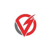 V Letter Lightning Logo Template vector