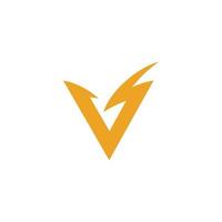 V Letter Lightning Logo Template vector