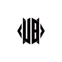 UB Logo monogram with shield shape designs template vector