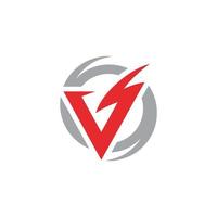 V Letter Lightning Logo Template vector