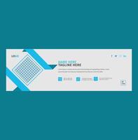 Email signature design or email footer design and personal facebook cover design template vector