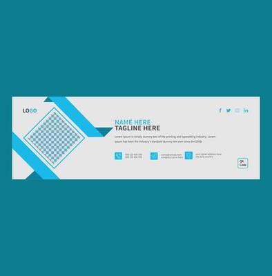 Email signature design or email footer design and personal facebook cover design template