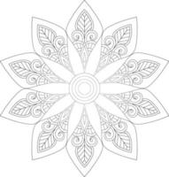 Outline mandala for coloring book. decorative round ornament. anti-stress therapy pattern. weave design. vector