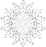 Outline mandala for coloring book. decorative round ornament. anti-stress therapy pattern. weave design. vector