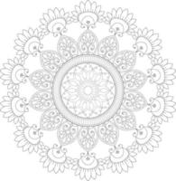 contorno mandala para colorante libro. decorativo redondo ornamento. anti estrés terapia modelo. tejido diseño. vector