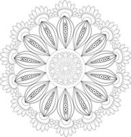 contorno mandala para colorante libro. decorativo redondo ornamento. anti estrés terapia modelo. tejido diseño. vector