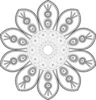 Outline mandala for coloring book. decorative round ornament. anti-stress therapy pattern. weave design. vector