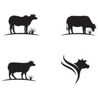 icono de vector de plantilla de logotipo de vaca