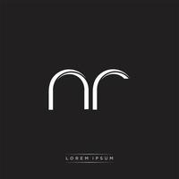 NR Initial Letter Split Lowercase Logo Modern Monogram Template Isolated on Black White vector