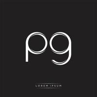 PG Initial Letter Split Lowercase Logo Modern Monogram Template Isolated on Black White vector