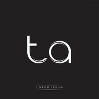 TA Initial Letter Split Lowercase Logo Modern Monogram Template Isolated on Black White vector