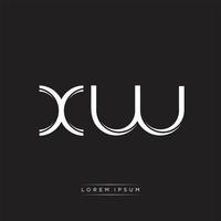 XW Initial Letter Split Lowercase Logo Modern Monogram Template Isolated on Black White vector