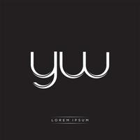 YW Initial Letter Split Lowercase Logo Modern Monogram Template Isolated on Black White vector