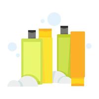 Set of different plastic pet shampoo bottles vector