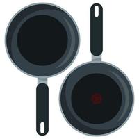 Black empty frying pan with indicator vector