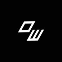 OW logo monogram with up to down style modern design template vector