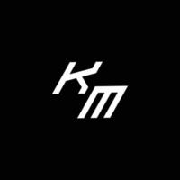 km logo monograma con arriba a abajo estilo moderno diseño modelo vector