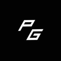 pg logo monograma con arriba a abajo estilo moderno diseño modelo vector
