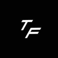 tf logo monograma con arriba a abajo estilo moderno diseño modelo vector