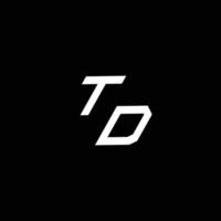 td logo monograma con arriba a abajo estilo moderno diseño modelo vector