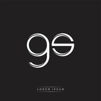 GS Initial Letter Split Lowercase Logo Modern Monogram Template Isolated on Black White vector