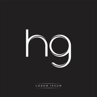 HG Initial Letter Split Lowercase Logo Modern Monogram Template Isolated on Black White vector