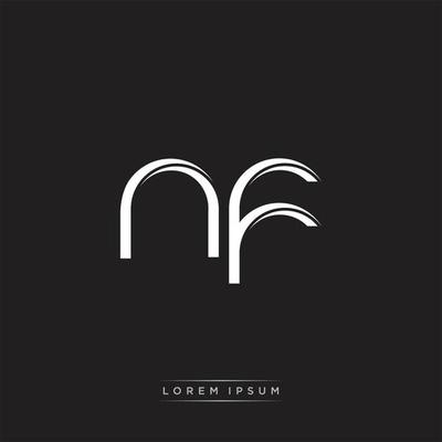 NF Initial Letter Split Lowercase Logo Modern Monogram Template Isolated on Black White