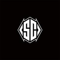 SC Logo monogram with shield shape designs template vector