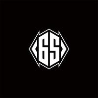 GS Logo monogram with shield shape designs template vector