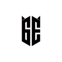 GE Logo monogram with shield shape designs template vector