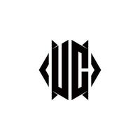 UC Logo monogram with shield shape designs template vector