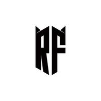 rf logo monograma con proteger forma diseños modelo vector