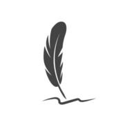 Feather pen Logo template Vector illustration