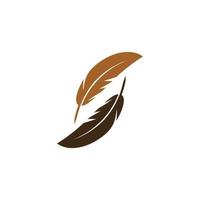 Feather pen Logo template Vector illustration