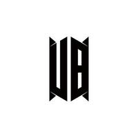 UB Logo monogram with shield shape designs template vector