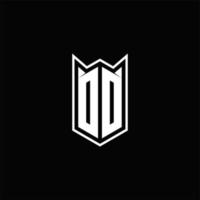 DD Logo monogram with shield shape designs template vector