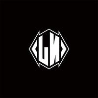 LN Logo monogram with shield shape designs template vector