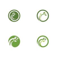 Logos of green Tree leaf ecology vector