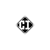 Monogram logo design with diamond square shape vector